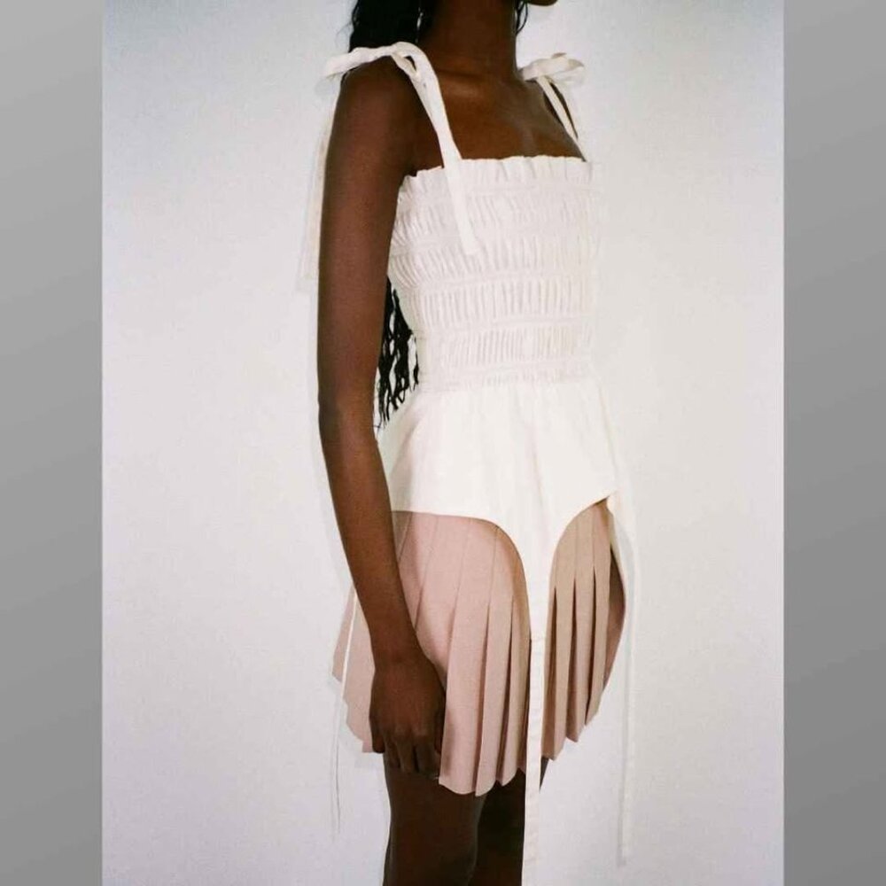 Sandy Liang Seal Top in off-white